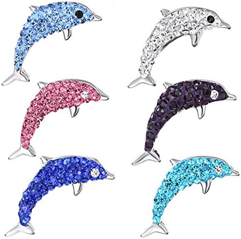 ZARABE Snap Button Dolphin Mixed Color Rhinestone DIY Bracelets Pack of 10
