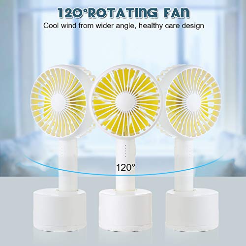 GUSGU Mini Handheld Fan, Portable Personal Fan with Removable Aroma Diffuser 120Â°Rotate Automatically Rechargeable Battery Operated Mini Fan for Travel/Workout/Offices/Sleep(5 Speed Adjustable)