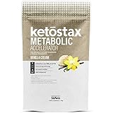 Ketostax Metabolic Accelerator 20 servings Vanilla Cream flavor contains CLA, Green Coffee Bean Extract, Garcinia Cambogia Extract, L-Carnitine, OligoSmart IMO Prebiotic Fiber, Caffeine & Evodiamine