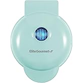 Elite Gourmet EWM015M# Electric Nonstick 4.5-inch Mini Waffle Maker, Belgian Waffles, Compact Design, Hash Browns, Keto, Snac