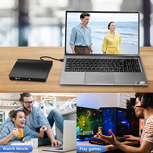 Gotega External DVD Drive, USB 3.0 Portable CD/DVD +/RW Drive/DVD