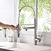 VAPSINT Best Modern High Arch Commercial Lead-Free Stainless Steel Brushed Nickel Kitchen Faucet, Single Handle Kitchen Sink Faucet(with Two Outlets)