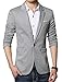 DAVID.ANN Men's Casual Fit One Button Center Vent Blazer Jacket,Grey #3625,Large