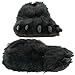Fuzzy Black Bear Paw Slippers for Men and Women Large