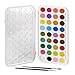 Artlicious - 36 Watercolor Cakes Paint Set with Built In Palette Lid Case & 2 Brushes