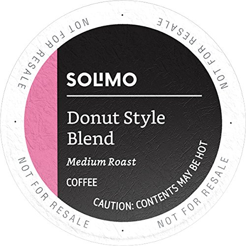 Amazon Brand - 100 Ct. Solimo Medium-Light Roast Coffee Pods, Donut Style, Compatible with Keurig 2.0 K-Cup Brewers