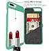 iPhone 7 Plus Mirror Wallet Case for Women - Spessn Enclosed Mirror Back Cover with 3 Bank Card Slot Protective Hard Case, HD Screen Protective Film for Apple iPhone 7 Plus -5.5 Inch (Turquoise)
