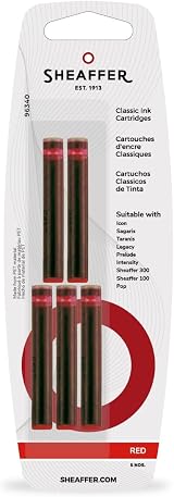 Sheaffer Skrip Classic Fountain Pen Ink Cartridges 5 Pack Red