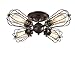 YOBO Lighting Oil Rubbed Bronze Wire Cage Vintage 4-Lights Semi-Flush Mount Ceiling Lights Fixture