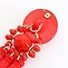 Boderier Thread Tassel Earrings Chandelier Drop Dangling Earrings with Beaded Hoops Stud Earrings Statement Dangles for Women (Red)