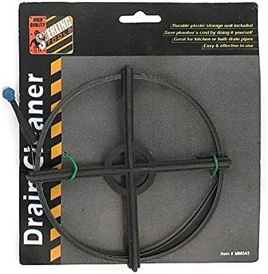 Spring Blade Drain Cleaner with Storage &amp; Spring Tip to Remove Clogs - 6" Across