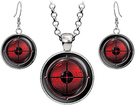 Hawkeye Necklace, The Avengers Captain America Necklace Jewelry Set, Shield Pendant, Superhero Earrings Gifts Gift, Geek Geeky Present Presents