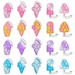 20 Pcs Simple Fidget Toys Pop Fidget Toy Keychain