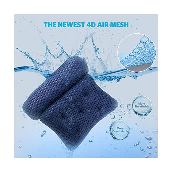 tomight-Bath-Pillow4D-Air-Mesh-Bathtub-Pillow-with-7-Suction-Cups-Support-Head-Back-Shoulder-and-Neck-for-All-Bathtub-Hot-Tub-Jacuzzi-and-Home-Spa-Dark-Blue tomight Bath Pillow,4D Air Mesh Bathtub Pillow with 7 Suction Cups, Support Head, Back, Shoulder and Neck, for All…