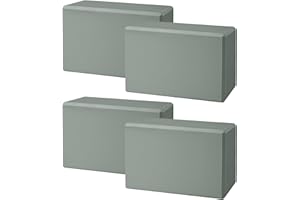 BIGUPHATE Yoga Blocks 4 Pack - Premium EVA Foam Bricks for Pilates Workout, Stretching, Meditation - Yoga Brick for Flexibility, Balance, Spine Strength, Non-slip and Lightweight Exercise Blocks