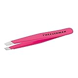 Tweezerman Stainless Steel Mini Slant Tweezer, Neon