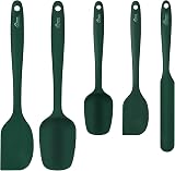 HOTEC 600℉ Heat Resistant Silicone Spatula Set Dark Green 5 Pcs BPA-Free