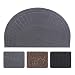 Half Round Door Mat Entrance Rug Floor Mats, Waterproof Floor Mat Shoes Scraper Doormat, 18''x30'' Patio Rug Dirt Debris Mud Trapper Out Door Mat Low Profile Washable Carpet (Gray) primary