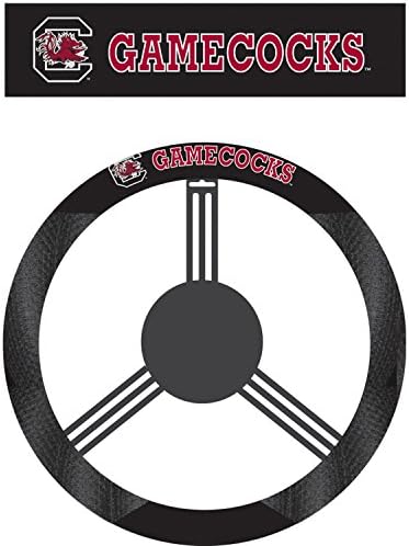 NCAA South Carolina Fighting Gamecocks Steering Wheel Cover, Black