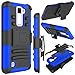 LG K8 Case, Escape 3 Case, Phoenix 2 Case, Zenic(TM) Hybrid Dual Layer Armor Defender Full-body Protective Case Cover with Kickstand & Belt Clip Holster Combo Cover (Dark Blue)