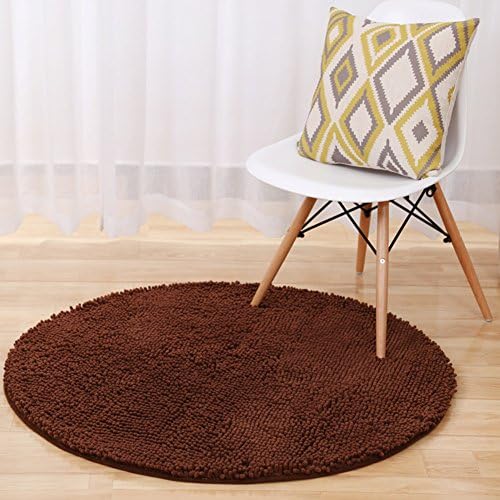 Washable Micro Fiber chenille rug/ circular carpet/Anti-slip computer pad/blanket for bedroom / Yoga carpet-C diameter60cm(24inch)