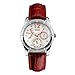 J.Market Womens Quartz Watch 50 Meters Waterproof Quartz Fashionable Watch with Genuine Leather Band (Red)