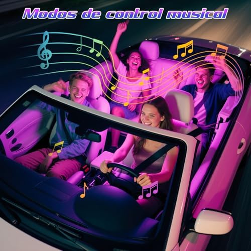 Luzes LED Interiores de Carros, Controlo de App de Acessórios Automóveis, Presente para o Dia da Mãe, Homens, Mulheres, Luzes USB, Luzes Ambientes para Carros (1)