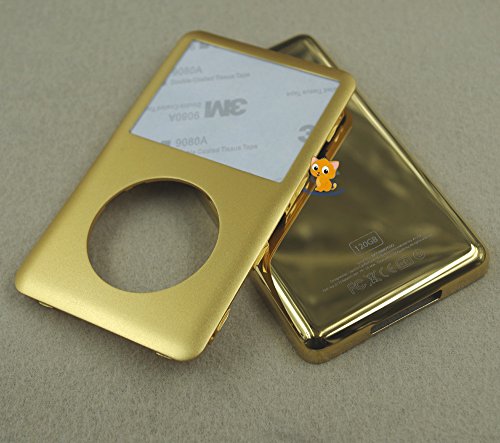 Gold Front Faceplate Fascia + Metal Back Rear Housing Case Cover Shell Repair Replacement for Ipod 6th Gen Classic 120gb