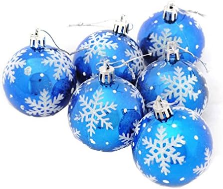 Sumen 6Pcs Christmas Baubles Party Xmas Tree Decorations Hanging Ornament Decor (blue)