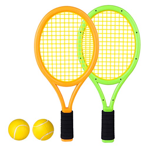 RuiyiF Kids Tennis Racket Set with Ball, Plastic Tennis Racquet for Children Outdoor Toys for Toddlers Age 3-5