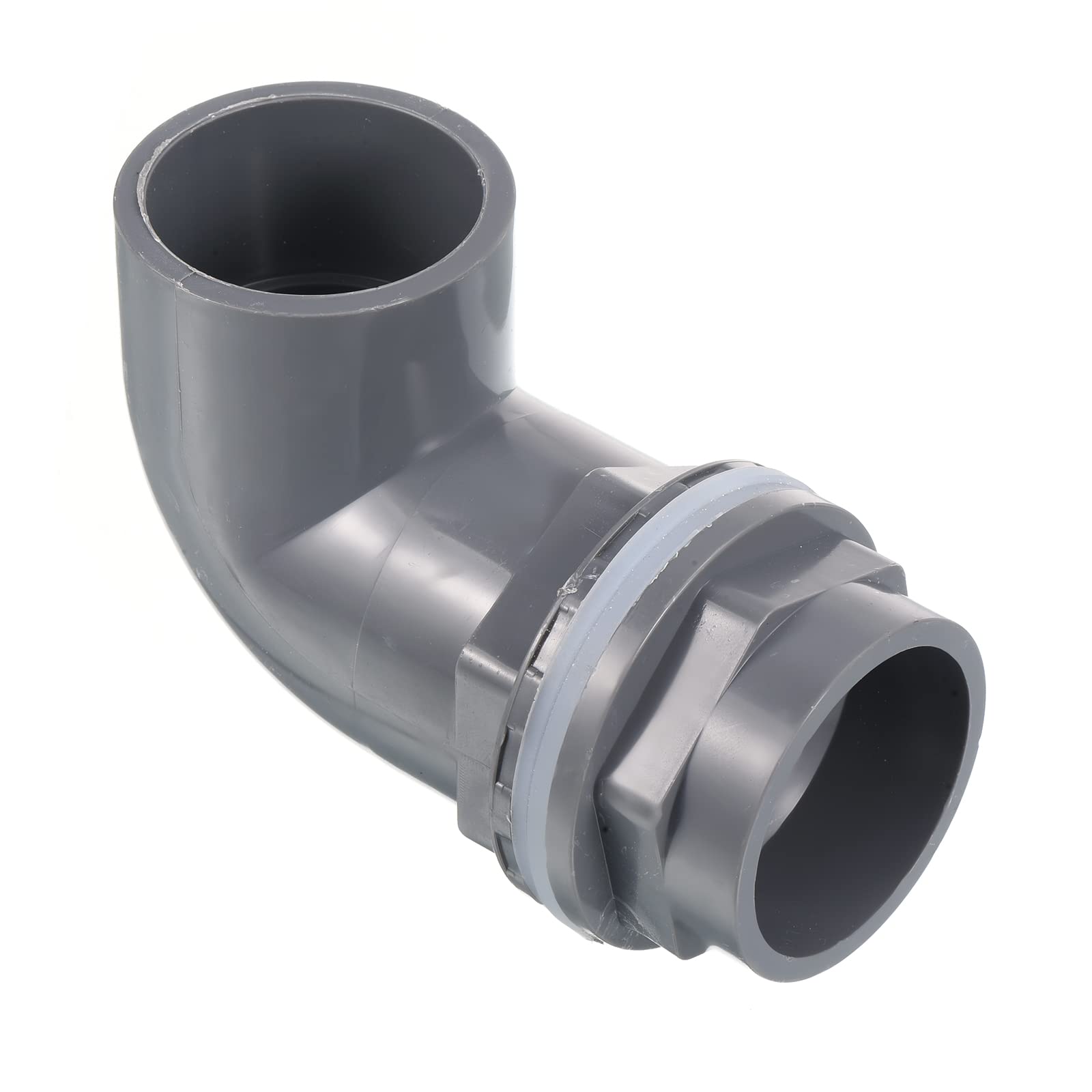 PATIKIL 40mm/1.57" PVC Elbow Water Tank Pipe Connector, Coupling Fitting Adapter for Aquariums Tanks, Gray