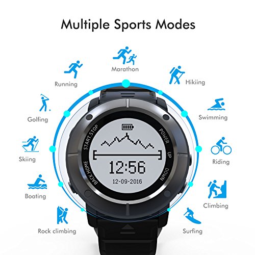 HAMSWAN Sport Watch, UW80 GPS Smart Watch IP68 Waterproof Running Watch Bluetooth Fitness Tracker with 11 Sports Mode Dynamic Heartbeat Rate for Outdoor Enthusiasts/Explorers (Grey)