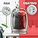 Warmtec 1500W Oscillating Ceramic Space Heater with Adjustable Thermostat,Portable Electric Heater Fan with Overheat Protection and Carry Handle (Silver)