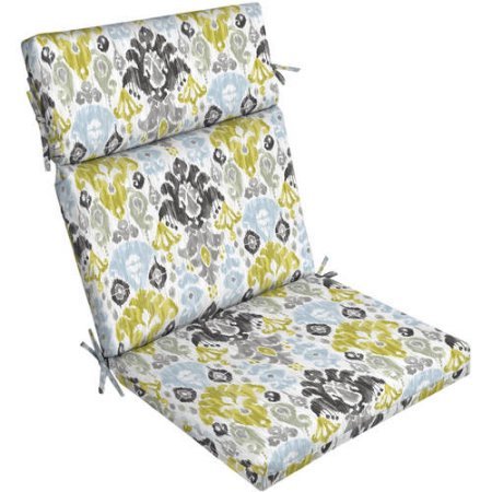 Outdoor Patio Dining Chair Cushion Filled with 100% Superior Polyester with 4 Sets of Ties (Aqua ...