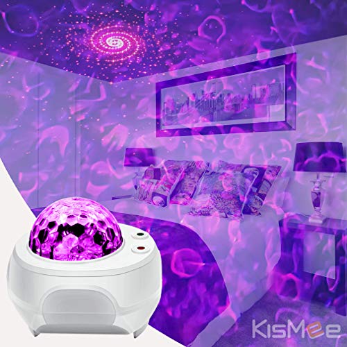 Galaxy Projector Lights KisMee New Version Starry Night Light Projector with Bluetooth Hi-Fi Speaker, Musical Nebula Star Light for Bedroom, Home Theatre, Room Décor, Kids Gift