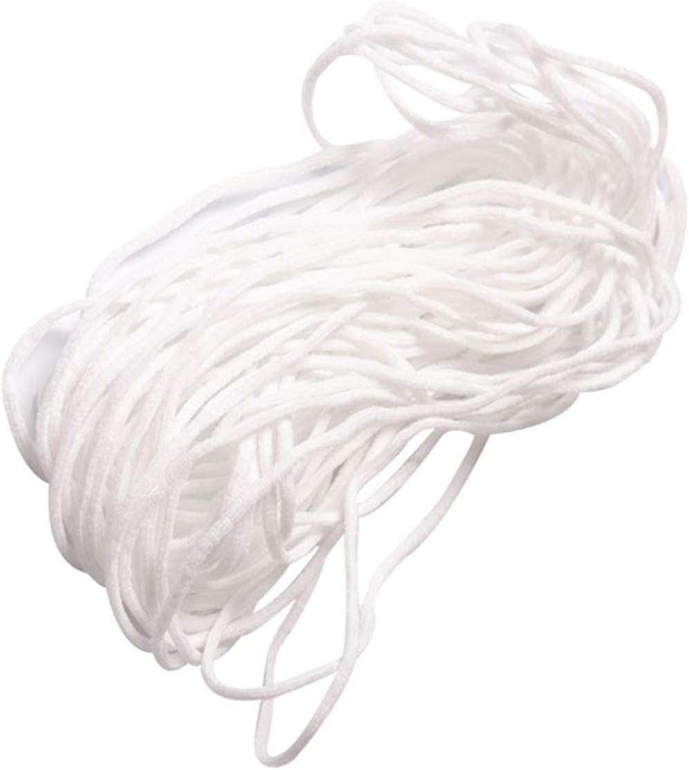 EJY 3mm Round White Elastic Cord Elastic Rope Heavy Stretch High Elasticity Knit Elastic Band for Sewing Crafts DIY