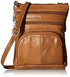 Roma Leathers Genuine Leather Multi-Pocket Crossbody Purse Bag