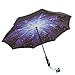 Repel Reverse Folding Umbrella with 2 Layered Teflon Canopy and Reinforced Fiberglass Ribs (Starry Night)