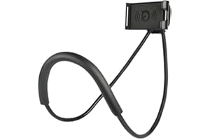 MYCRITEE Smart Mobile Phone Stands,Universal Hanging on Neck Cell Phone Mount Holder, Flexible Lazy Bracket DIY Free Rotating for Multiple Functions（Black）
