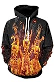 Kisscy Unisex Winter Fall 3D Printed Pouch Pocket Drawstring Hooded Sweatshirt Hoodies