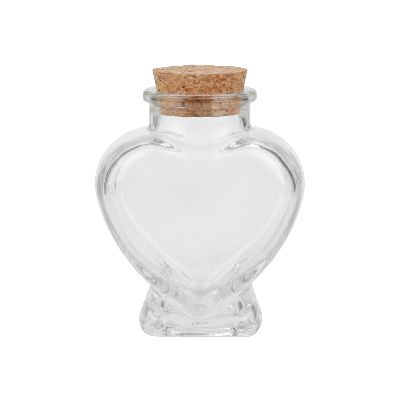 Heart Shaped Glass Bottle With Cork Stopper Decorative Glass Bottles with Cork Lid Mini Message Wish Bottle Honeymoon Sand Keepsake Jar Gifts for DIY Crafts Wedding Decoration Party Supplies
