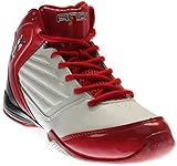 AND 1 Men's Master 2 Mid White/Varsity Red/Black Basketball Shoe - 10.5 D(M) US