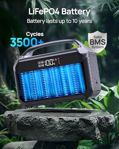 DaranEner 600W Portable Power Station with Solar Panel Included, 288Wh LiFePO4 Battery Solar Generator (1200W Surge), 2.3H Fast AC Recharge Backup Power Supply for Camping, Home Outages, Emergency