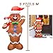 elecreate 5ft Christmas Blow Up Yard Inflatables Decorations Cute Lights Hanging Lawn Holiday Outdoor Gingerbread Christmas Decoration Airblown Life Size Animated Waving Men Gingerbread Man Décor