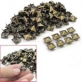 Mini-Factory 100 PCS DIY Metal Bronze Nailhead Punk Spikes Spots Pyramid Studs For Leathercraft / Shoes / Clothing and more(Size:10MM, Color:Bronze, QTY:100 Pieces)