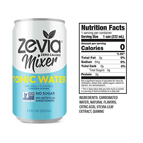 Zevia Tonic Water, 7.5oz (Pack of 12), Zero Calories, Zero Sugar Take