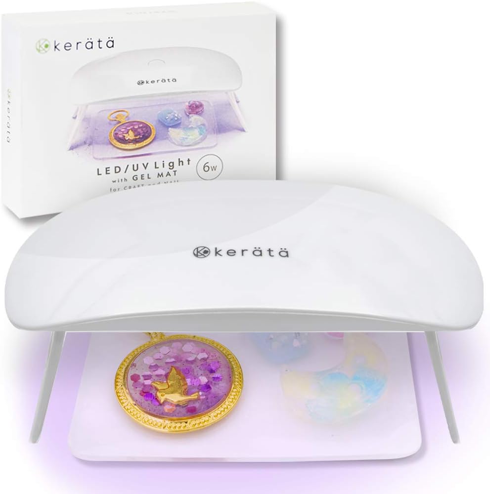 Amazon ケラッタ Uvライト レジン用 Uv Led 便利なジェルマット付 レジンクラフト ジェルネイル 折りたたみ タイマー設定可 Usb 6か月保証付 Kerata ケラッタ 硬化用uvライト 通販