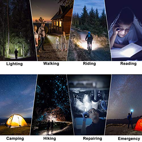 LED Flashlight USB Rechargeable (18650 Battery Built-in), CoaTaco Super Bright Mini Torch Compact Size Small Travel Camping Emergency Light with Cob Sidelight,3 Modes Zoomable Water-Resistant (2 Pack)