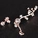 Ear Crawler Earrings Leaves Climber Ear Cuff Chandelier Rhinestone Wrap Pin Asymmetric Flower Tassel Stud Golden Plated