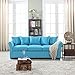 DIVANO ROMA FURNITURE Classic and Traditional Ultra Comfortable Linen Fabric Sofa - Living Room Fabric Couch (Sky Blue)
